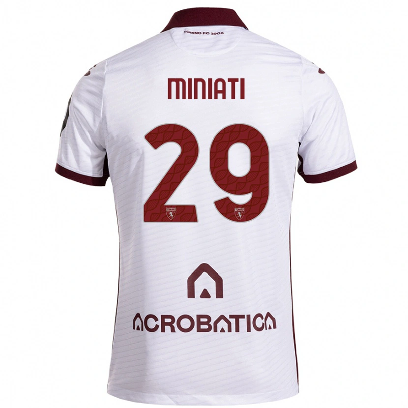Danxen Kinder Elisa Miniati #29 Weiß Kastanienbraun Auswärtstrikot Trikot 2024/25 T-Shirt