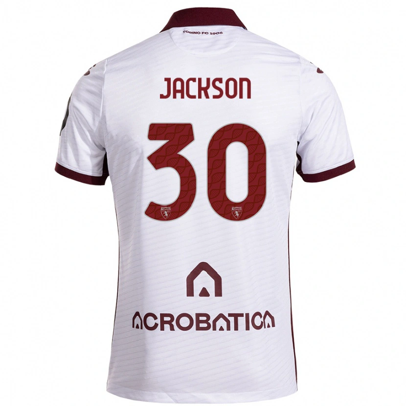 Danxen Kinder Michael Jackson #30 Weiß Kastanienbraun Auswärtstrikot Trikot 2024/25 T-Shirt