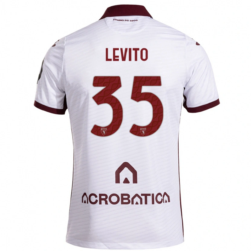Danxen Kinder Isabeau Levito #35 Weiß Kastanienbraun Auswärtstrikot Trikot 2024/25 T-Shirt