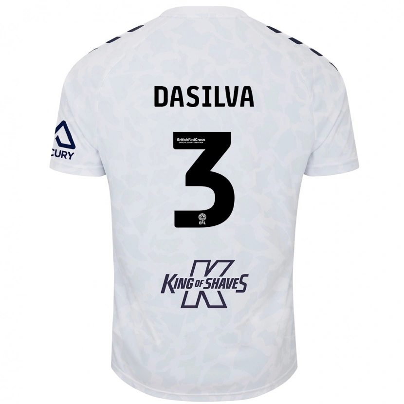 Danxen Kinder Jay Dasilva #3 Weiß Auswärtstrikot Trikot 2024/25 T-Shirt