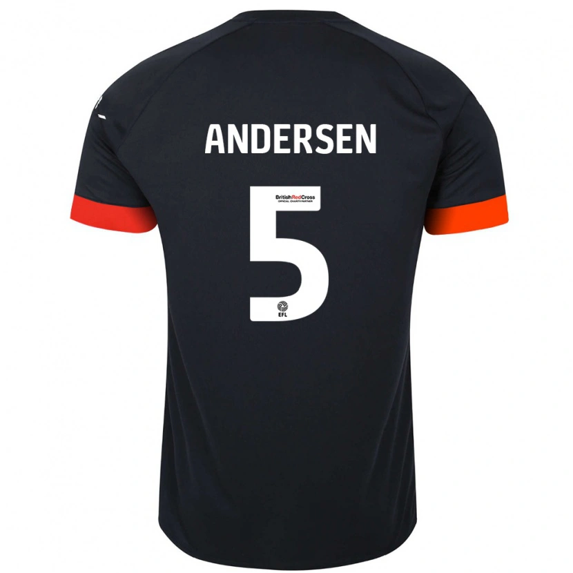 Danxen Kinder Mads Andersen #5 Schwarz Orange Auswärtstrikot Trikot 2024/25 T-Shirt