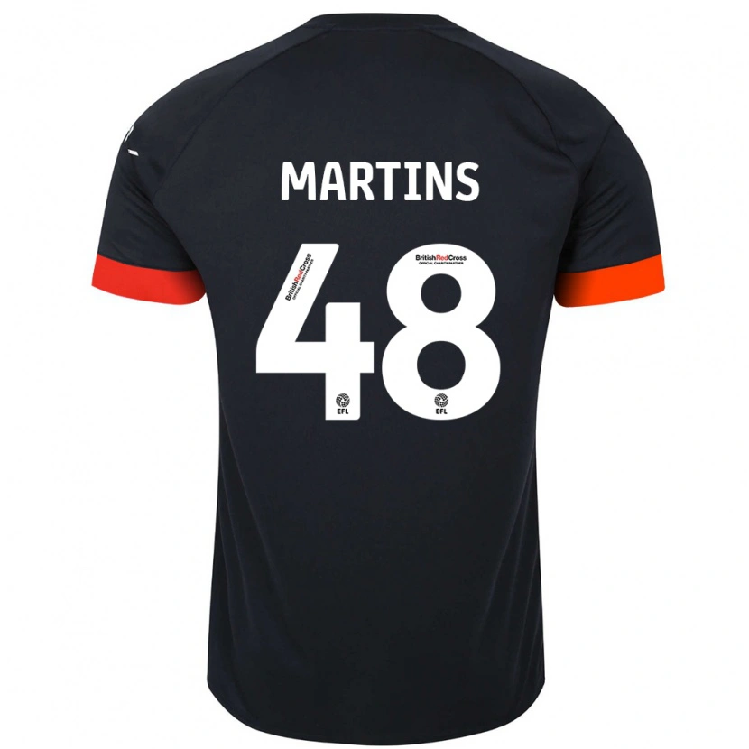 Danxen Kinder Dominic Dos Santos Martins #48 Schwarz Orange Auswärtstrikot Trikot 2024/25 T-Shirt