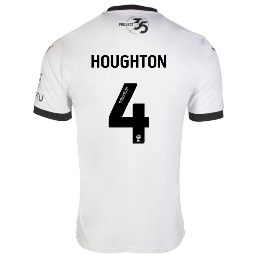 Danxen Kinder Jordan Houghton #4 Weiß Schwarz Auswärtstrikot Trikot 2024/25 T-Shirt