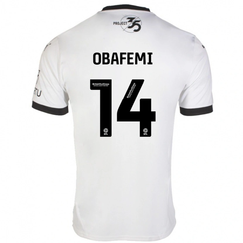 Danxen Kinder Michael Obafemi #14 Weiß Schwarz Auswärtstrikot Trikot 2024/25 T-Shirt