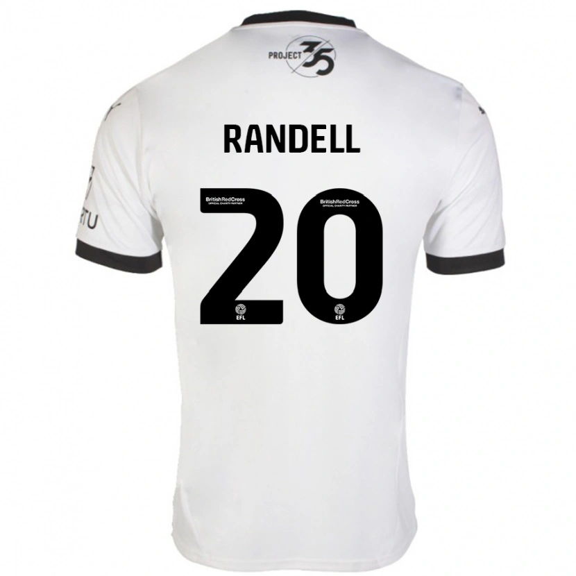 Danxen Kinder Adam Randell #20 Weiß Schwarz Auswärtstrikot Trikot 2024/25 T-Shirt