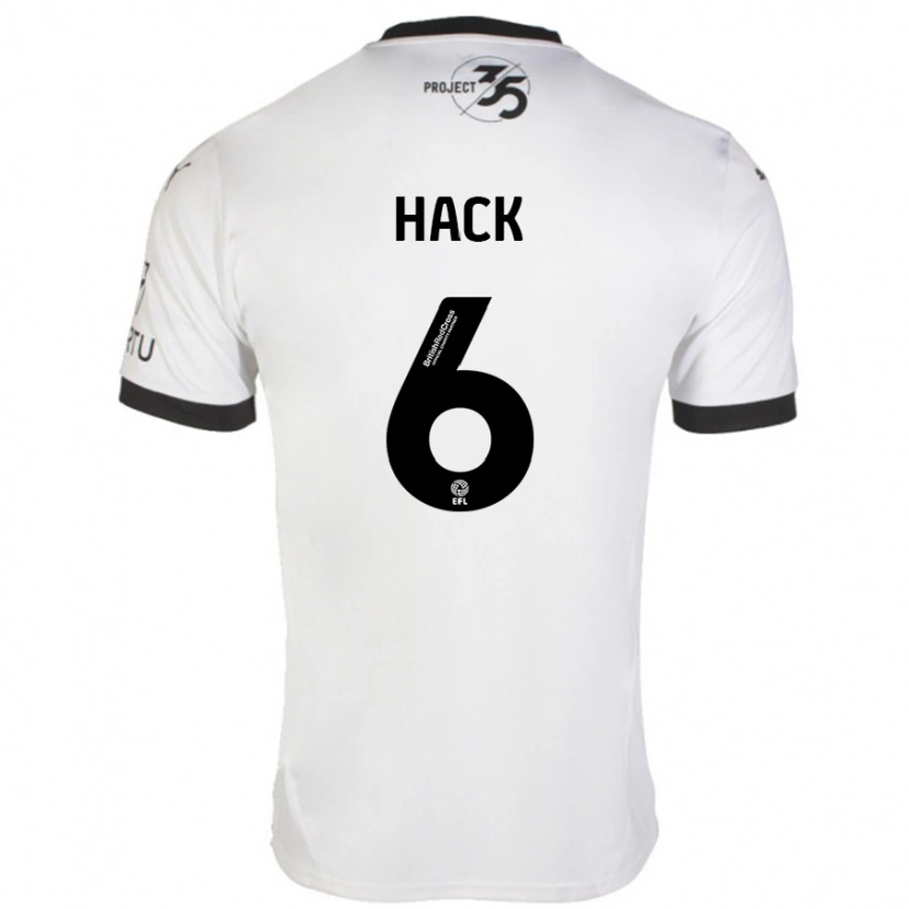 Danxen Kinder Lucy Hack #6 Weiß Schwarz Auswärtstrikot Trikot 2024/25 T-Shirt