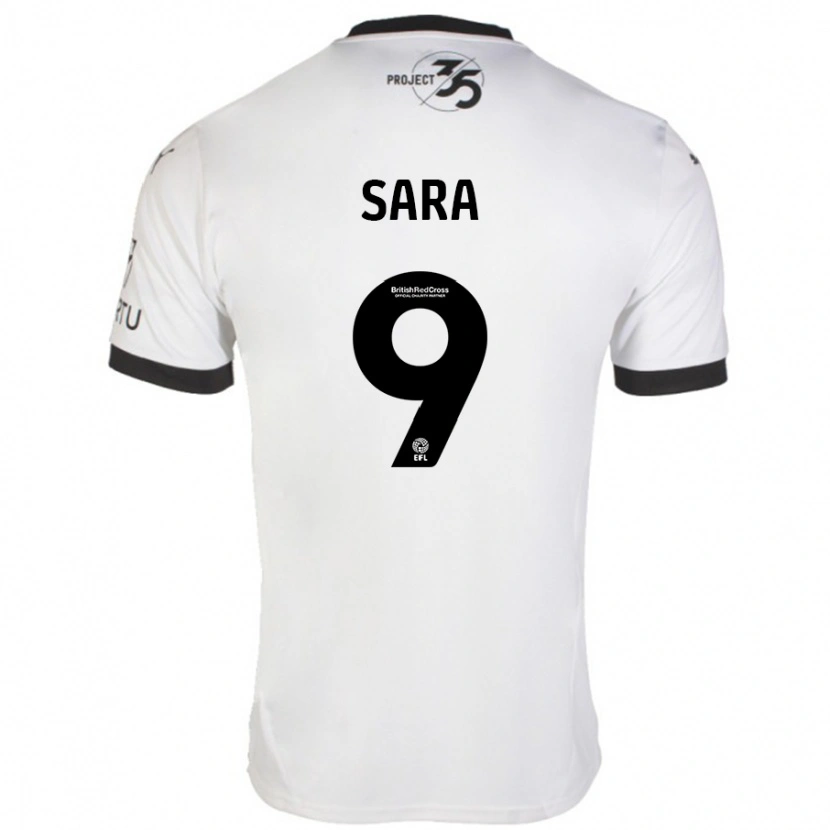Danxen Kinder Ellie Sara #9 Weiß Schwarz Auswärtstrikot Trikot 2024/25 T-Shirt
