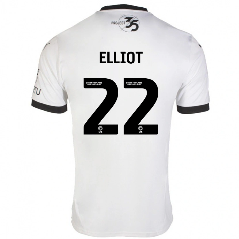 Danxen Kinder Emily Elliot #22 Weiß Schwarz Auswärtstrikot Trikot 2024/25 T-Shirt