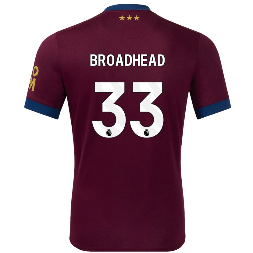Danxen Kinder Nathan Broadhead #33 Braun Auswärtstrikot Trikot 2024/25 T-Shirt