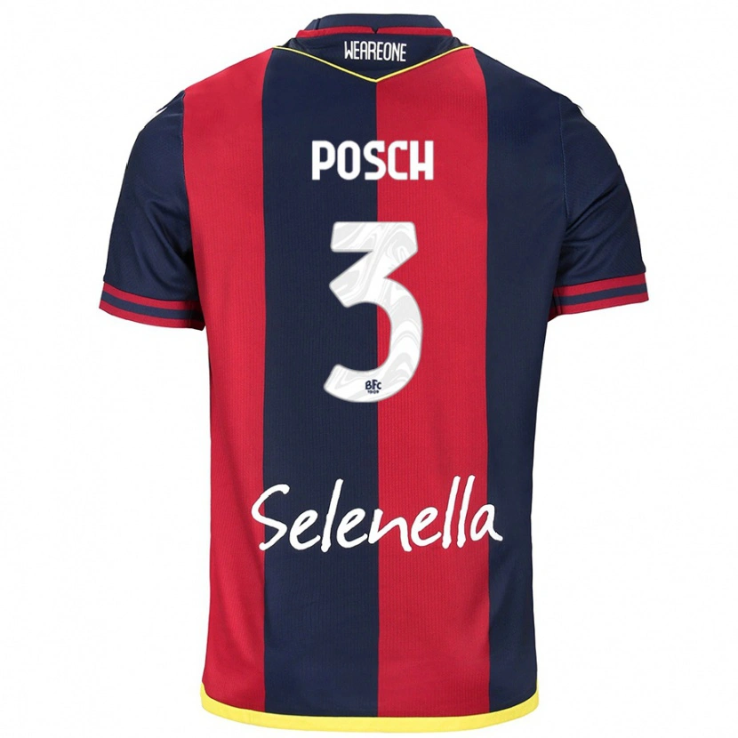 Danxen Herren Stefan Posch #3 Rot Königsblau Heimtrikot Trikot 2024/25 T-Shirt