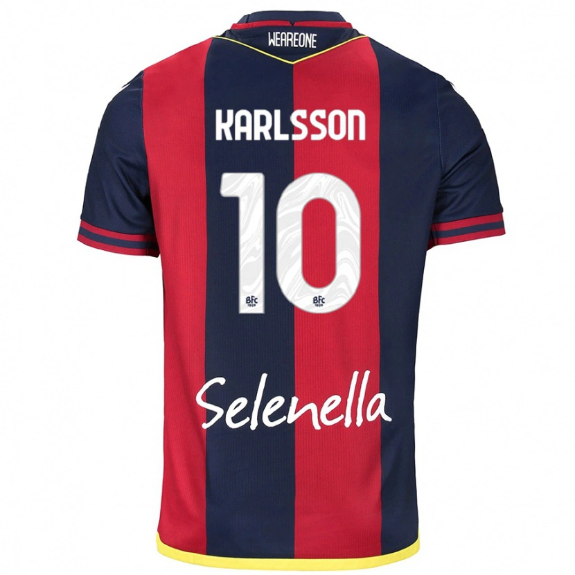 Danxen Herren Jesper Karlsson #10 Rot Königsblau Heimtrikot Trikot 2024/25 T-Shirt