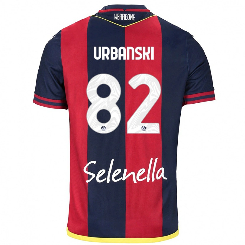 Danxen Herren Kacper Urbanski #82 Rot Königsblau Heimtrikot Trikot 2024/25 T-Shirt