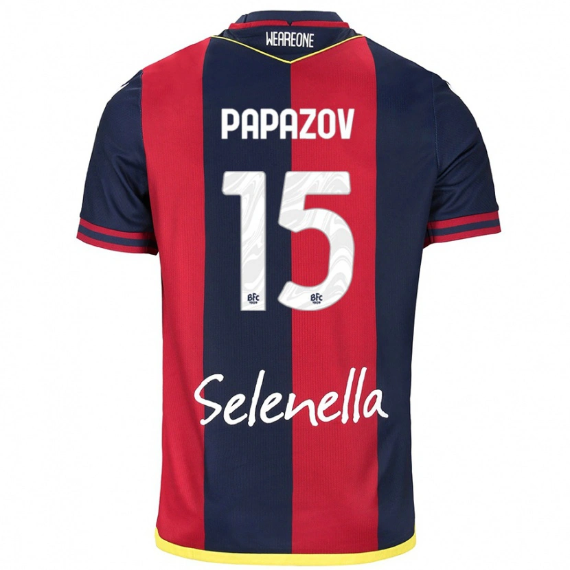 Danxen Herren Dimitar Papazov #15 Rot Königsblau Heimtrikot Trikot 2024/25 T-Shirt