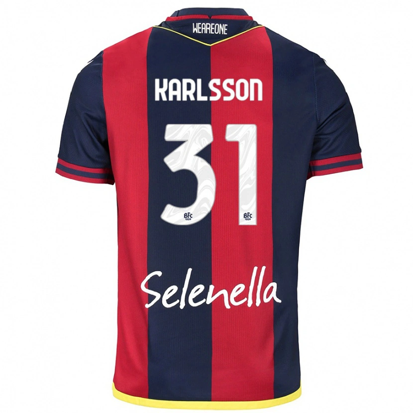 Danxen Herren Kazper Karlsson #31 Rot Königsblau Heimtrikot Trikot 2024/25 T-Shirt