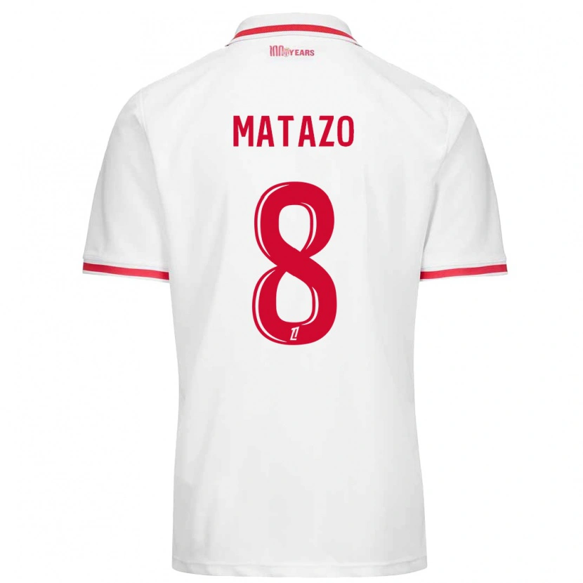 Danxen Herren Eliot Matazo #8 Weiß Rot Heimtrikot Trikot 2024/25 T-Shirt