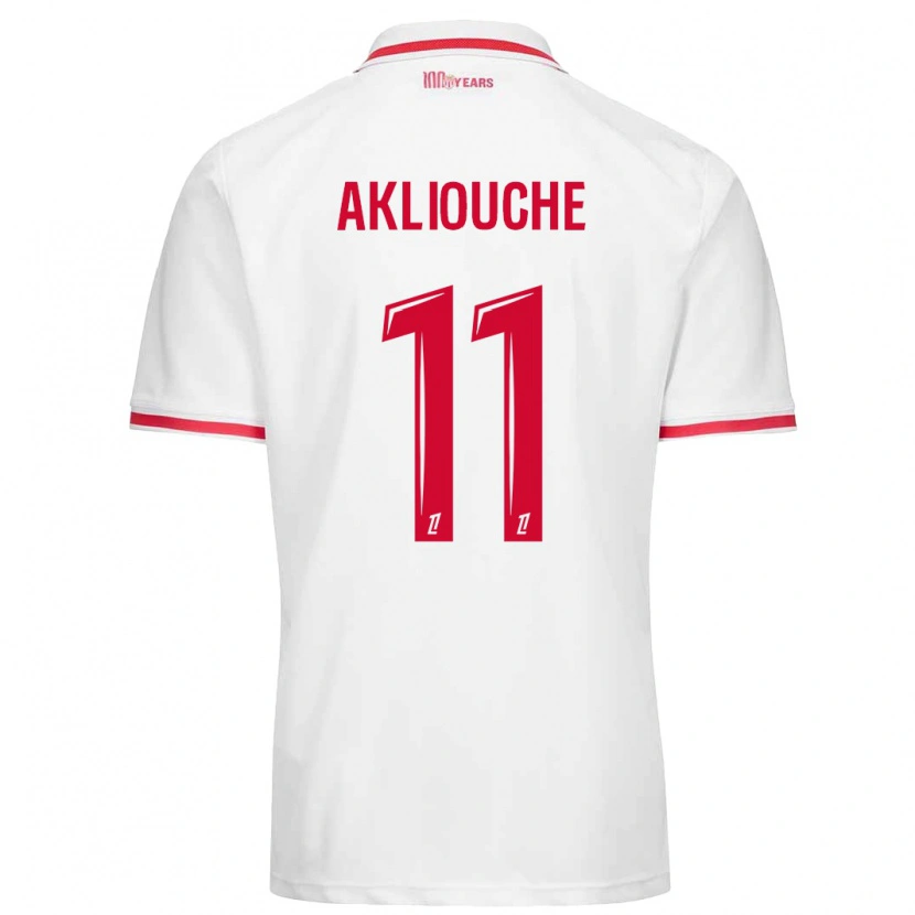 Danxen Herren Maghnes Akliouche #11 Weiß Rot Heimtrikot Trikot 2024/25 T-Shirt