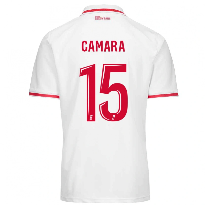 Danxen Herren Lamine Camara #15 Weiß Rot Heimtrikot Trikot 2024/25 T-Shirt
