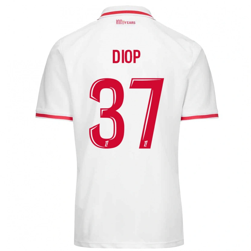 Danxen Herren Edan Diop #37 Weiß Rot Heimtrikot Trikot 2024/25 T-Shirt