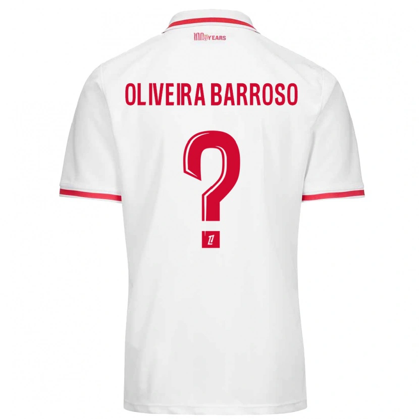 Danxen Herren Mickael Oliveira Barroso #0 Weiß Rot Heimtrikot Trikot 2024/25 T-Shirt