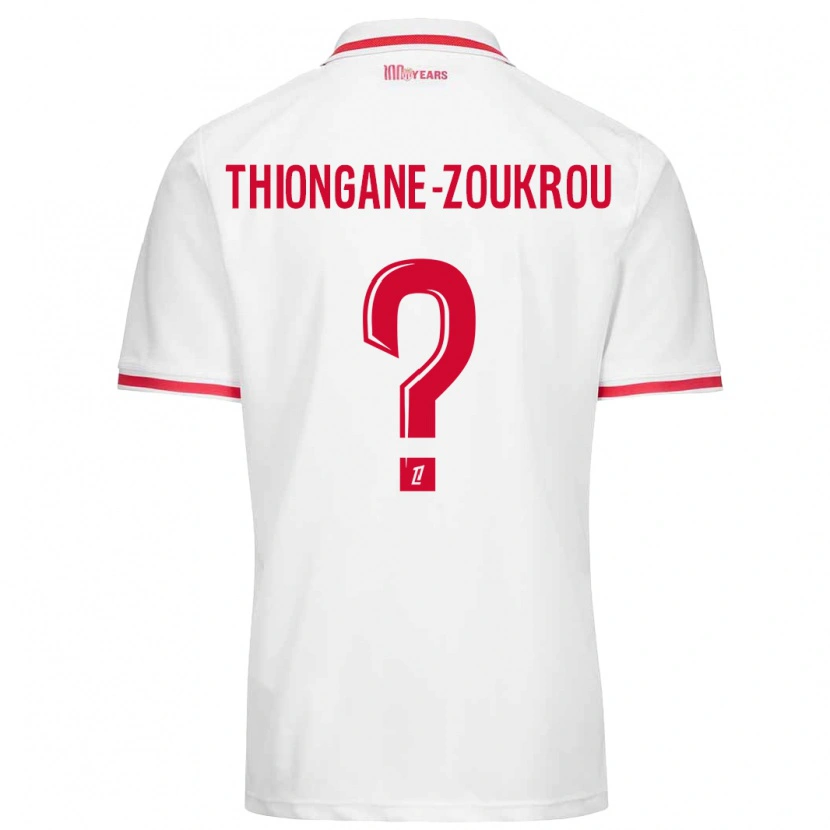 Danxen Herren Ackah-Tidiane Thiongane-Zoukrou #0 Weiß Rot Heimtrikot Trikot 2024/25 T-Shirt