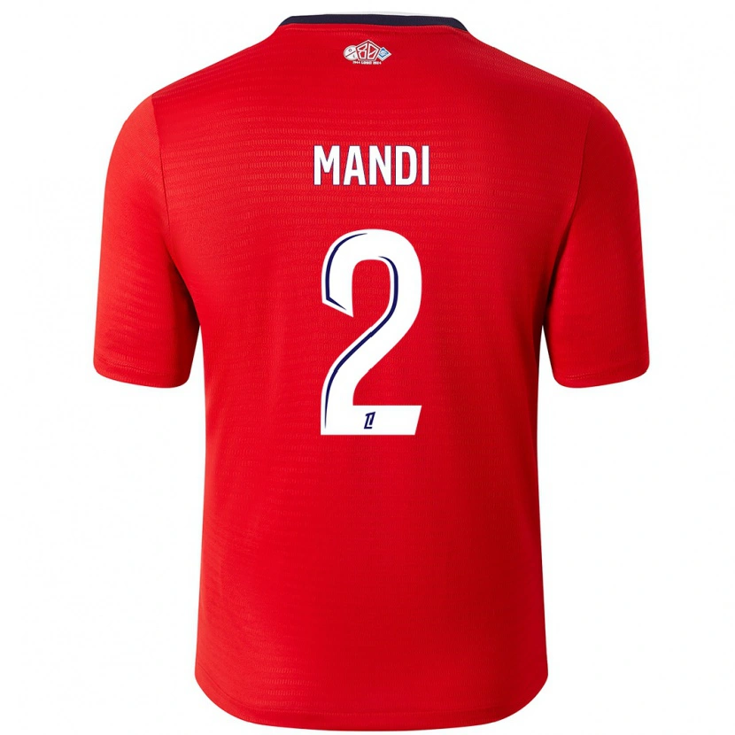 Danxen Herren Aïssa Mandi #2 Rot Weiß Heimtrikot Trikot 2024/25 T-Shirt