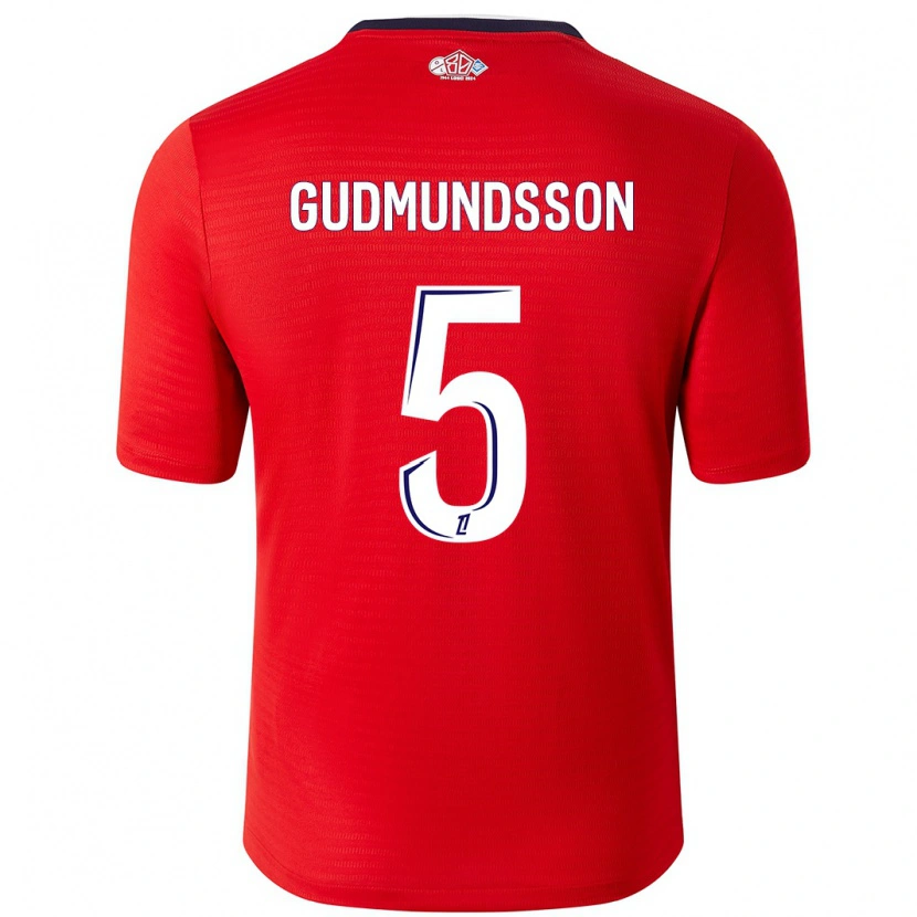 Danxen Herren Gabriel Gudmundsson #5 Rot Weiß Heimtrikot Trikot 2024/25 T-Shirt