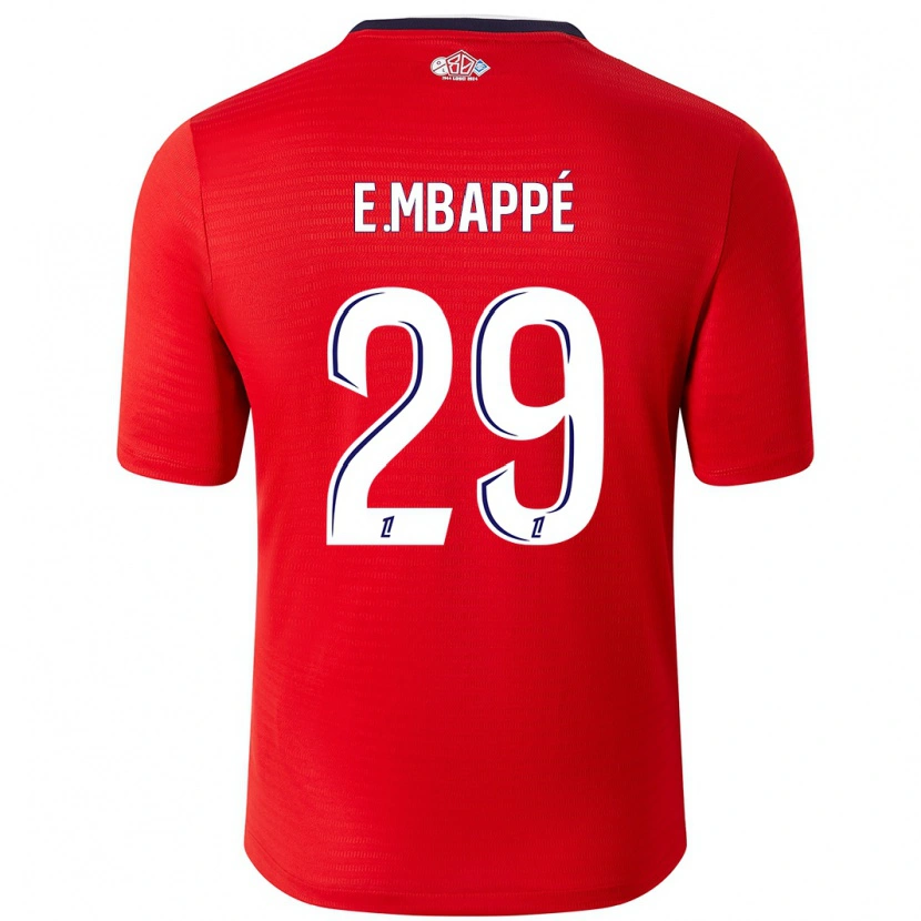 Danxen Herren Ethan Mbappé #29 Rot Weiß Heimtrikot Trikot 2024/25 T-Shirt