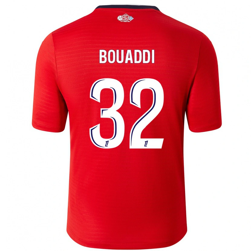 Danxen Herren Ayyoub Bouaddi #32 Rot Weiß Heimtrikot Trikot 2024/25 T-Shirt