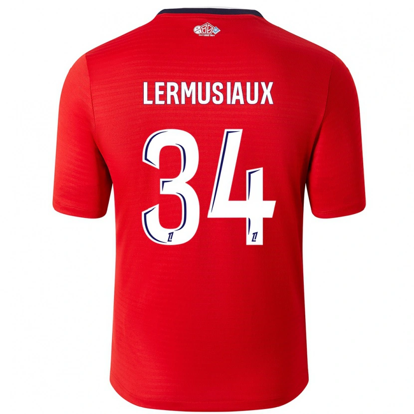Danxen Herren Chrystal Lermusiaux #34 Rot Weiß Heimtrikot Trikot 2024/25 T-Shirt