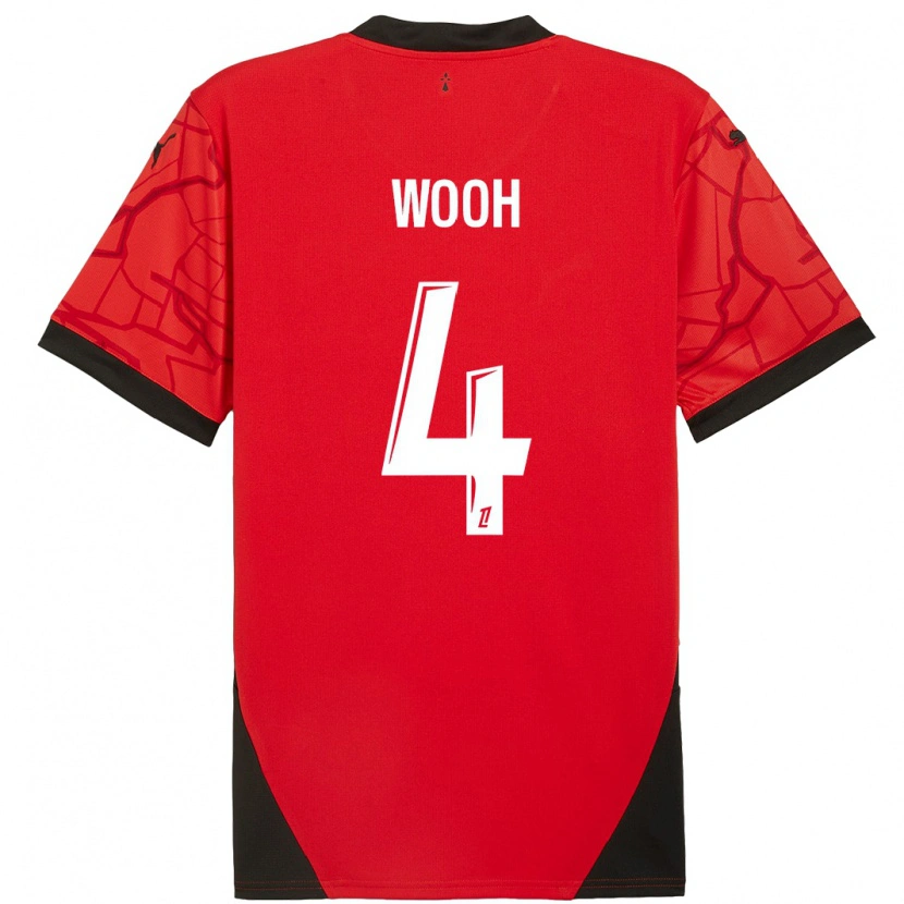 Danxen Herren Christopher Wooh #4 Rot Schwarz Heimtrikot Trikot 2024/25 T-Shirt