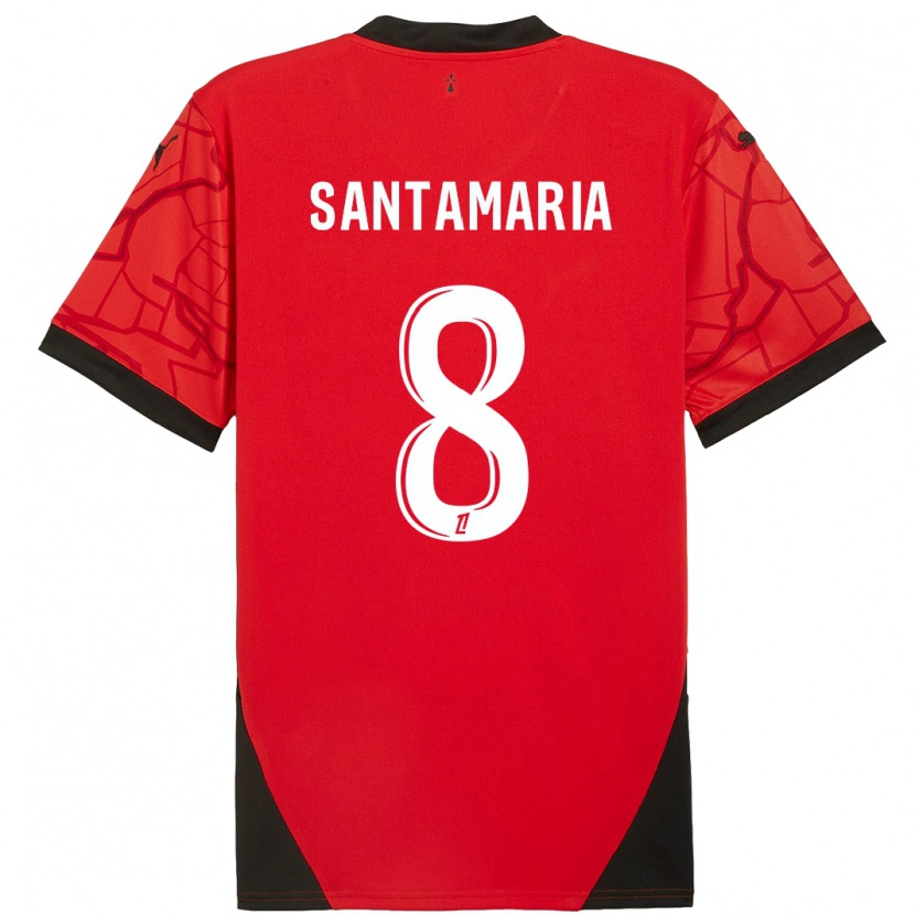 Danxen Herren Baptiste Santamaria #8 Rot Schwarz Heimtrikot Trikot 2024/25 T-Shirt