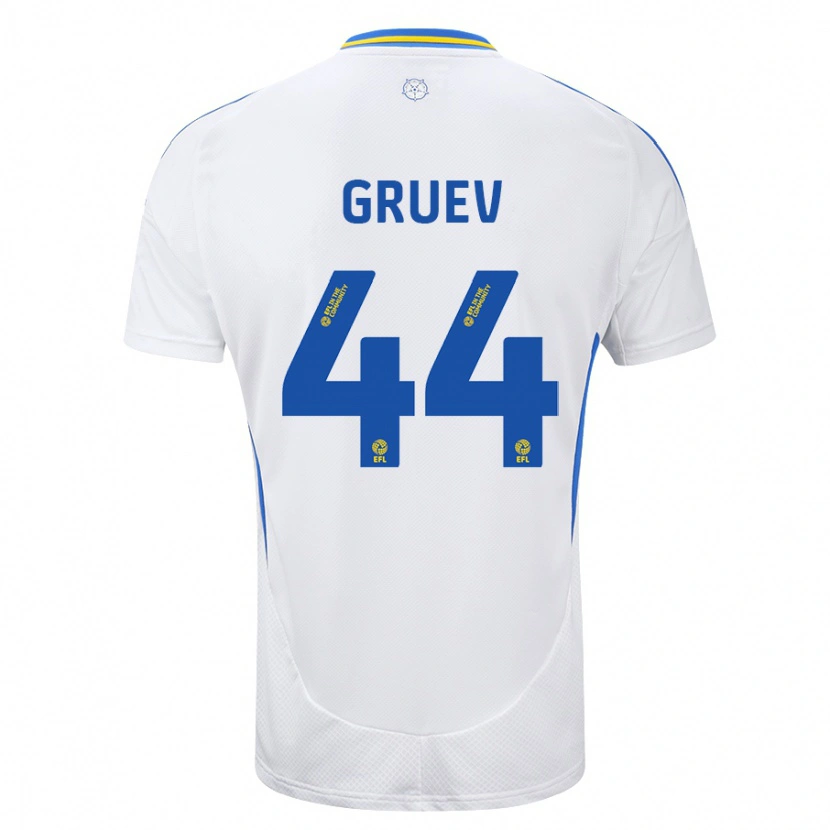 Danxen Herren Ilia Gruev #44 Weiß Blau Heimtrikot Trikot 2024/25 T-Shirt