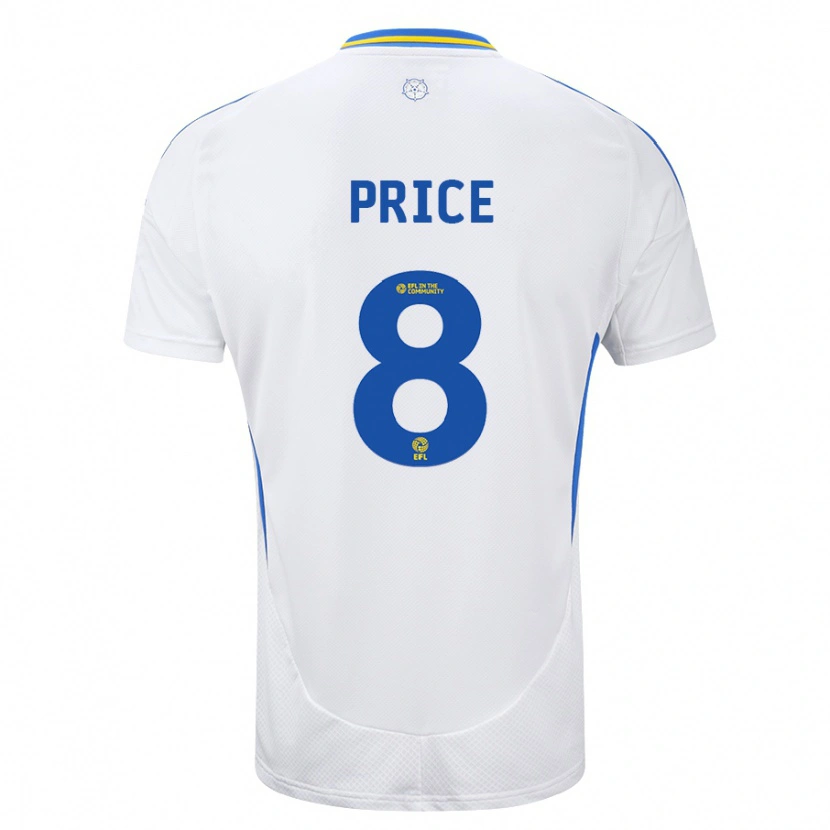 Danxen Herren Leoni Price #8 Weiß Blau Heimtrikot Trikot 2024/25 T-Shirt
