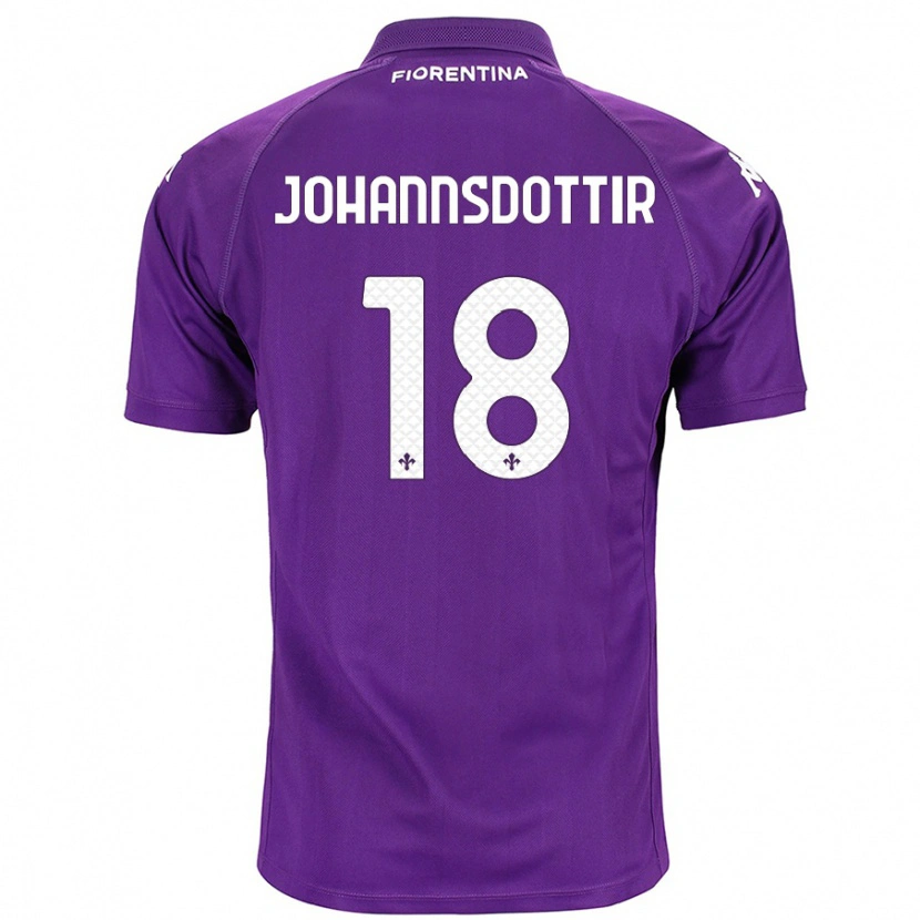 Danxen Herren Alexandra Jóhannsdóttir #18 Violett Heimtrikot Trikot 2024/25 T-Shirt