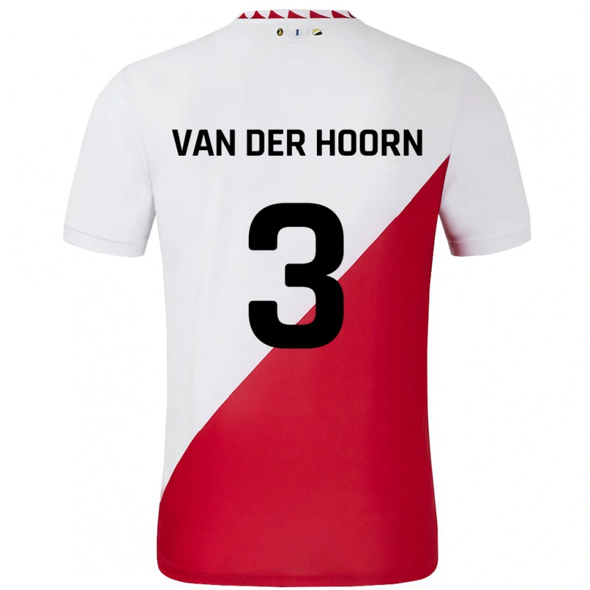Danxen Herren Mike Van Der Hoorn #3 Weiß Rot Heimtrikot Trikot 2024/25 T-Shirt