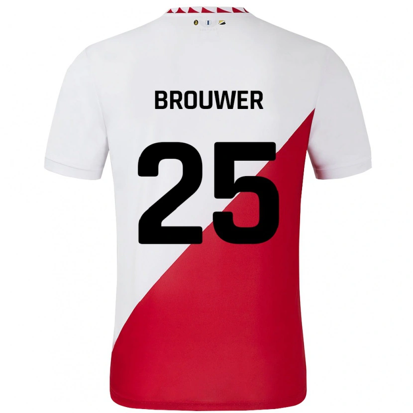 Danxen Herren Michael Brouwer #25 Weiß Rot Heimtrikot Trikot 2024/25 T-Shirt