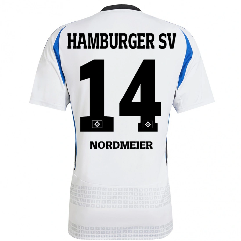 Danxen Herren Quentin Nordmeier #14 Weiß Blau Heimtrikot Trikot 2024/25 T-Shirt