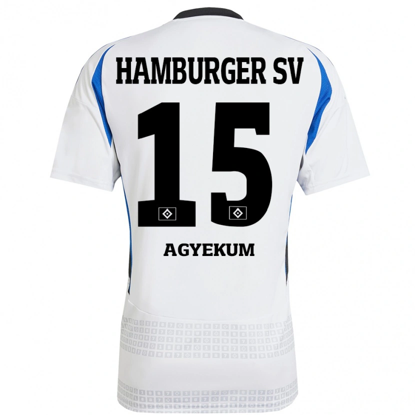 Danxen Herren Joel Agyekum #15 Weiß Blau Heimtrikot Trikot 2024/25 T-Shirt