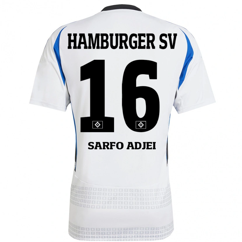 Danxen Herren Maximilian Sarfo-Adjei #16 Weiß Blau Heimtrikot Trikot 2024/25 T-Shirt