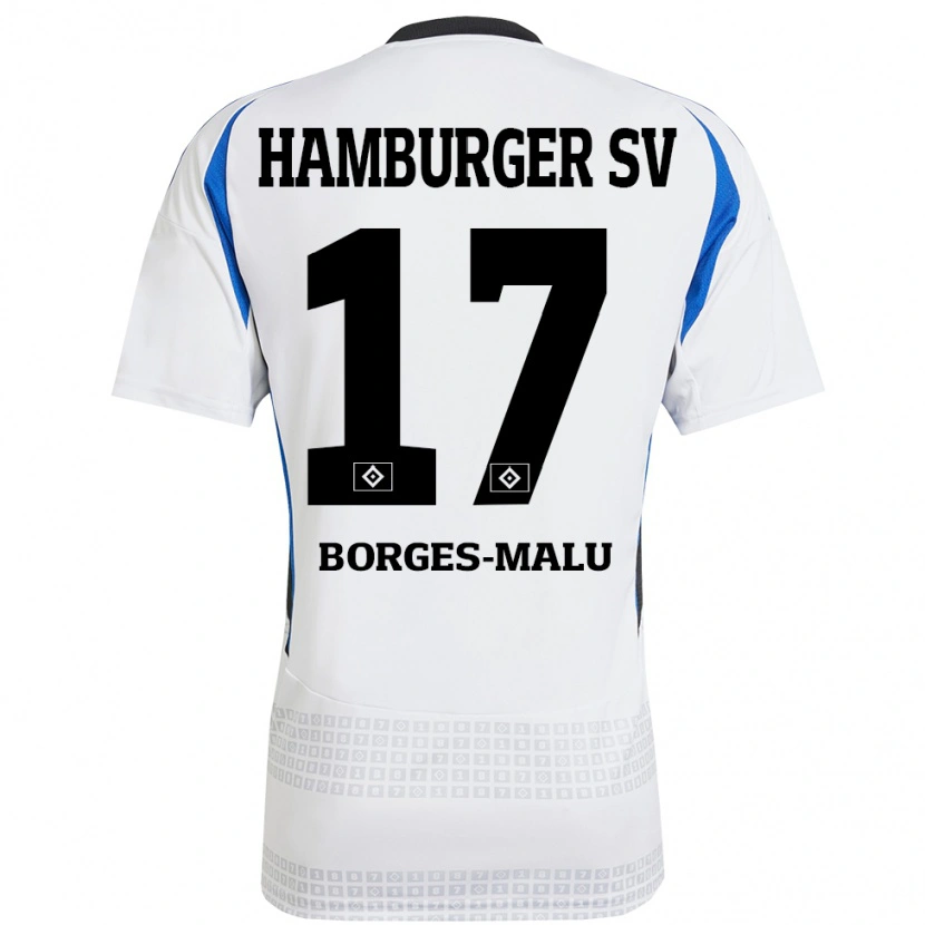 Danxen Herren Louis Borges-Malu #17 Weiß Blau Heimtrikot Trikot 2024/25 T-Shirt