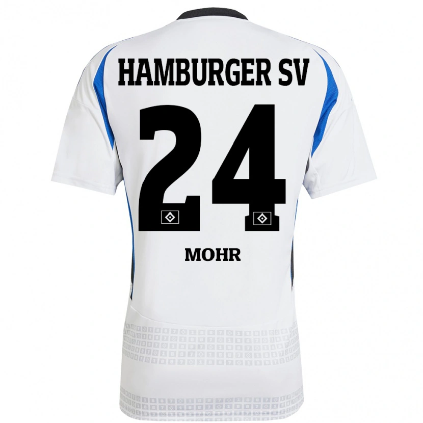 Danxen Herren Jannik Mohr #24 Weiß Blau Heimtrikot Trikot 2024/25 T-Shirt