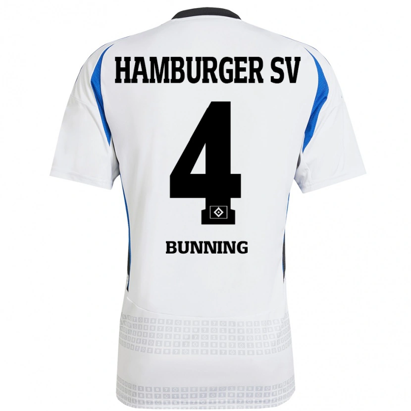 Danxen Herren Melina Bünning #4 Weiß Blau Heimtrikot Trikot 2024/25 T-Shirt