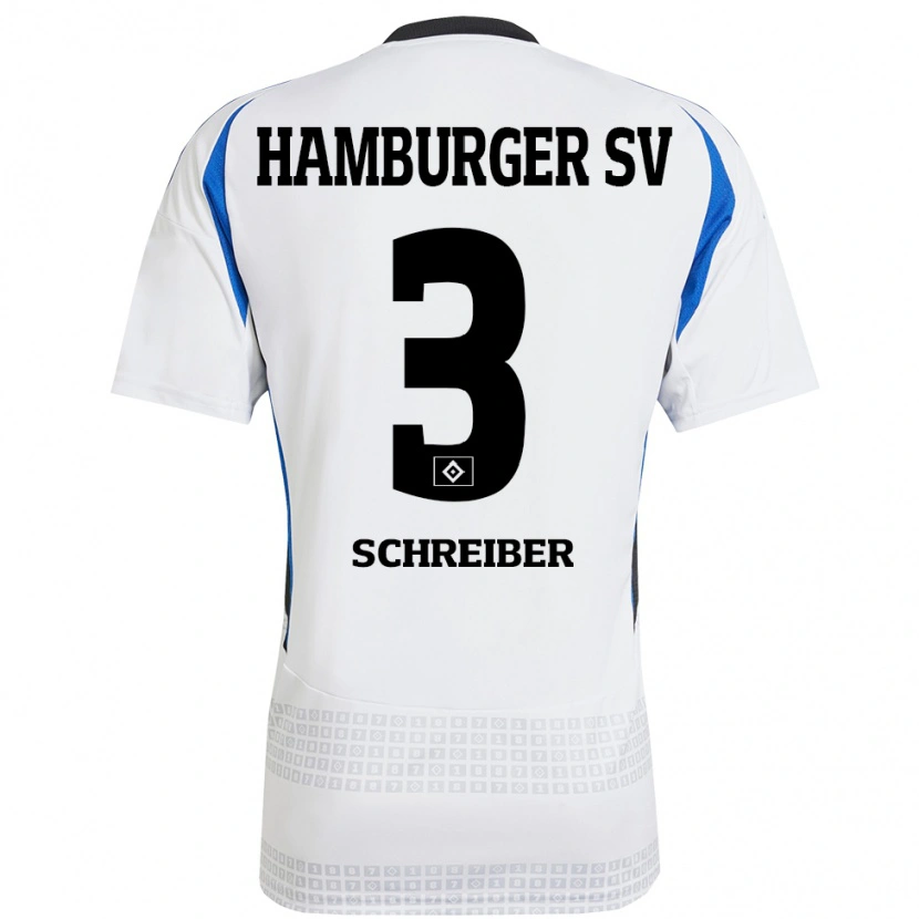 Danxen Herren David Schreiber #3 Weiß Blau Heimtrikot Trikot 2024/25 T-Shirt
