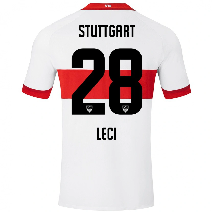 Danxen Herren Besarta Leci #28 Weiß Rot Heimtrikot Trikot 2024/25 T-Shirt