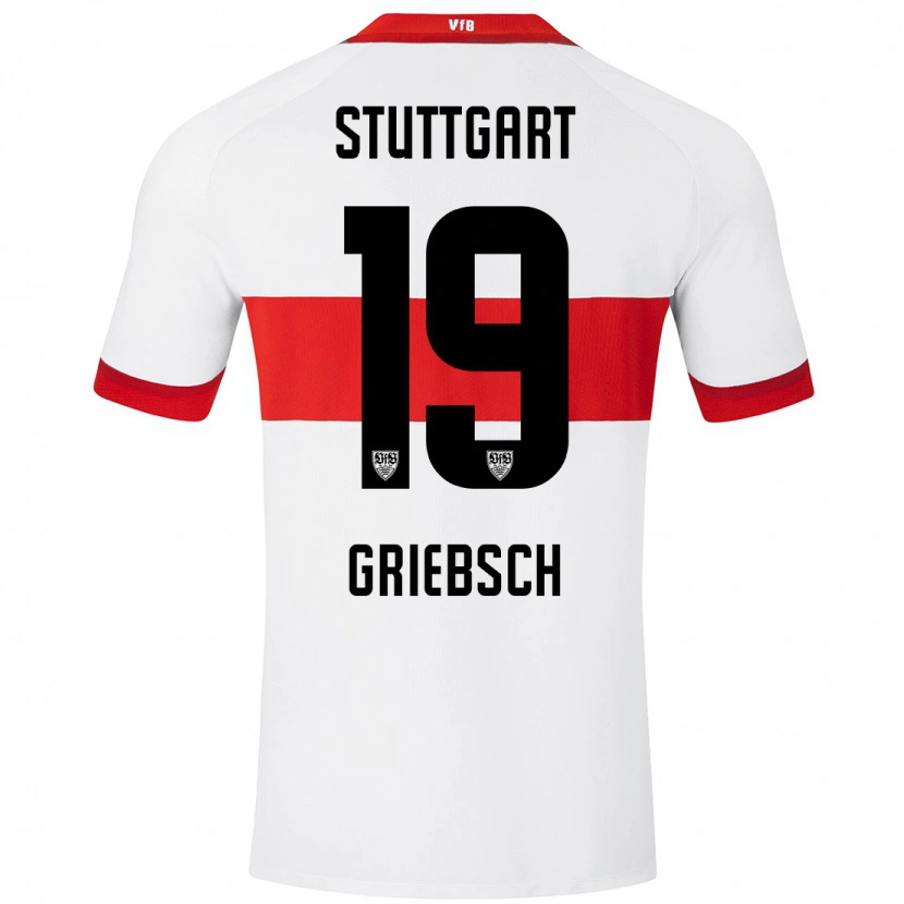 Danxen Herren Lukas Griebsch #19 Weiß Rot Heimtrikot Trikot 2024/25 T-Shirt