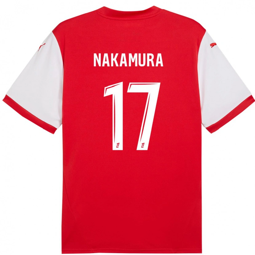 Danxen Herren Keito Nakamura #17 Rot Weiß Heimtrikot Trikot 2024/25 T-Shirt