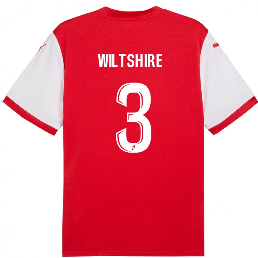 Danxen Herren Tiernny Wiltshire #3 Rot Weiß Heimtrikot Trikot 2024/25 T-Shirt