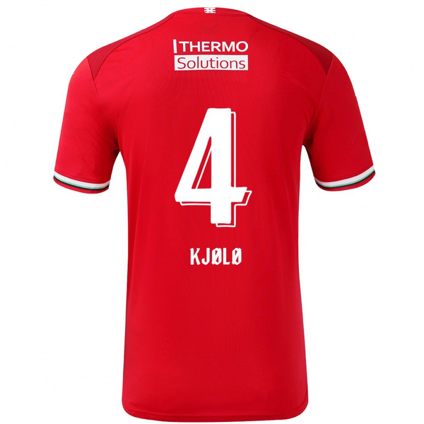Danxen Herren Mathias Kjølø #4 Rot Weiß Heimtrikot Trikot 2024/25 T-Shirt