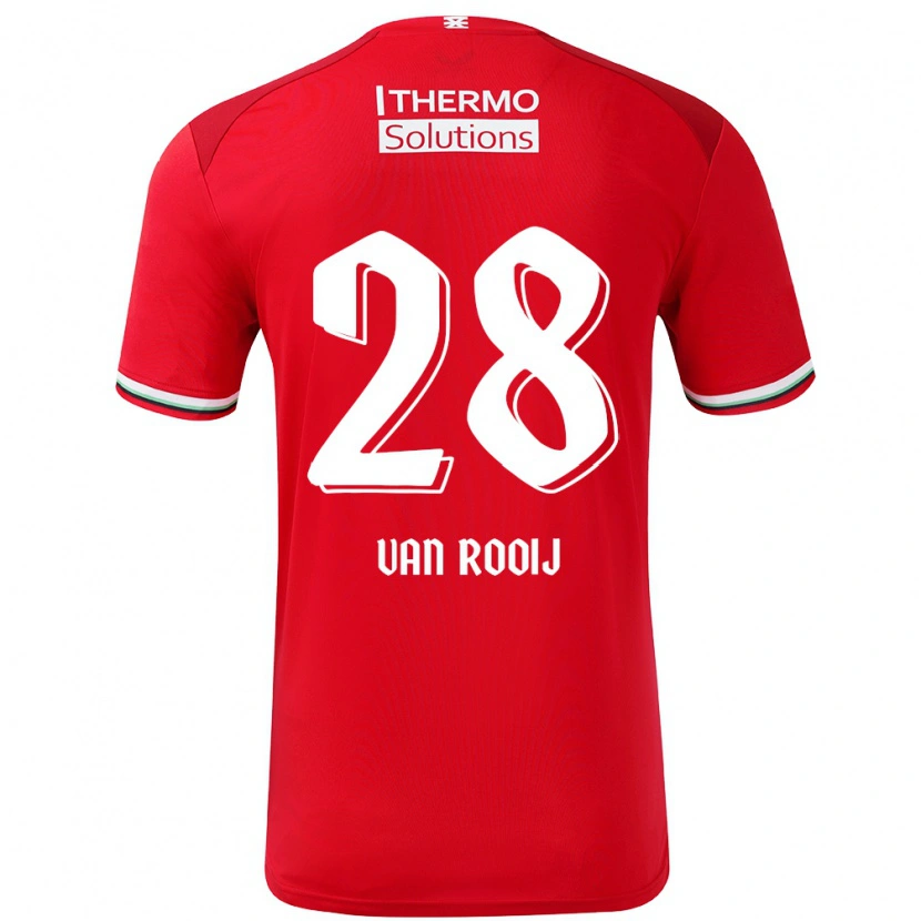 Danxen Herren Bart Van Rooij #28 Rot Weiß Heimtrikot Trikot 2024/25 T-Shirt
