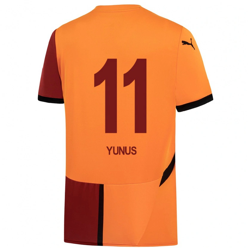 Danxen Herren Yunus Akgün #11 Gelb Rot Heimtrikot Trikot 2024/25 T-Shirt